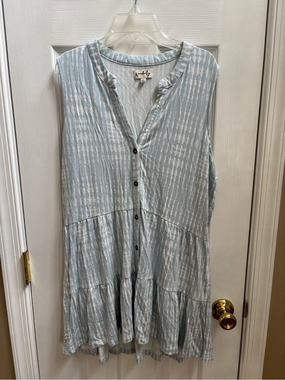 Wonderly Woman’s Sleeveless Tie-Dye High/Low Tunic Top, Size XL, EUC